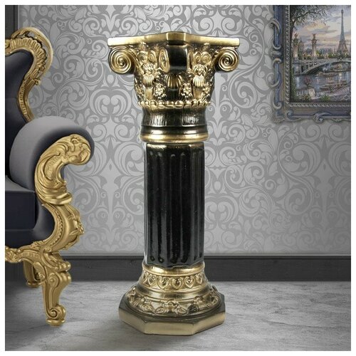 фото Подставка напольная "колонна акрополь" высокая, черно-коричневый, 75 см, микс mikimarket