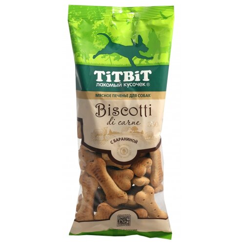 Лакомство для собак Titbit Печенье Бискотти с бараниной, 350 г titbit бискотти печенье для собак 1кг