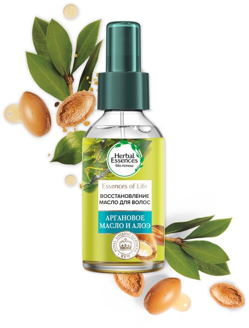 Herbal Essences масло для восстановления волос 8 в 1 Аргановое масло и Алоэ, 90.69 г, 100 мл, аэрозоль