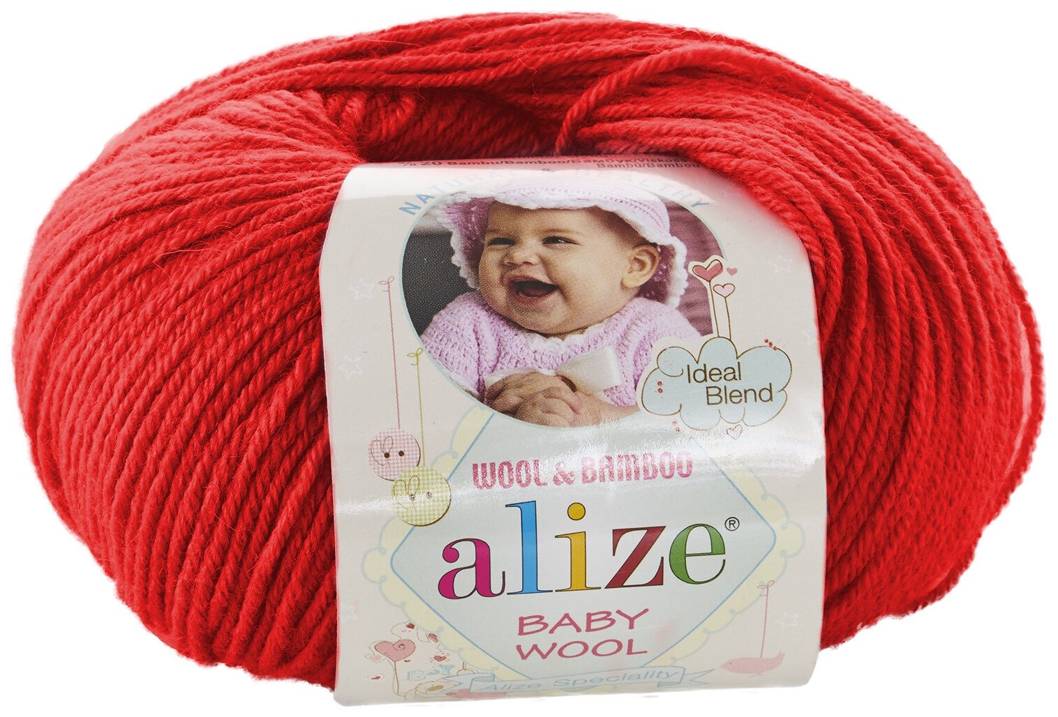 Пряжа Alize Baby Wool Ализе Бэби вул, 56, 40% шерсть, 20% бамбук, 40% акрил, 50 г, 175 м, 1 моток.