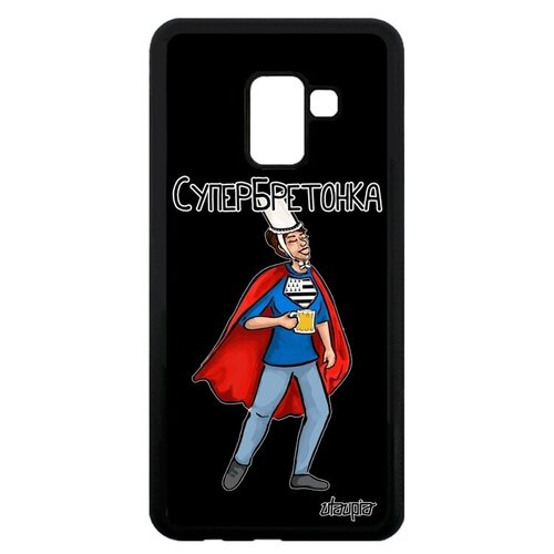 фото Чехол для // samsung galaxy a8 2018 // "супербретонка" веселый смешной, utaupia, светло-зеленый