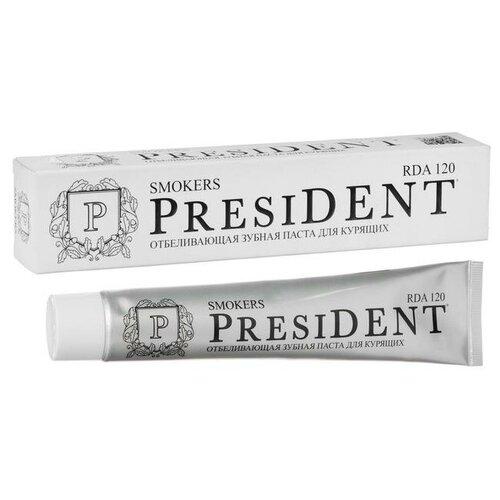 PRESIDENT Зубная паста President Smokers, 120 RDA, 75 мл