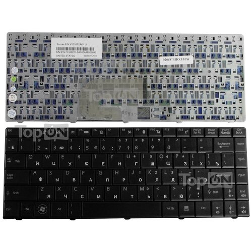 Клавиатура для ноутбука MSI Megabook CR400 CR420 CX420 EX400 EX460 Series Плоский Enter Черная без рамки PN V103522AK1 1488₽