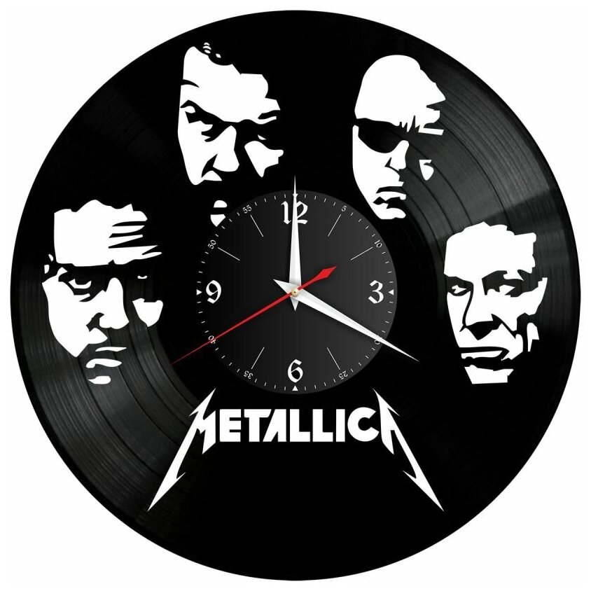 Часы из винила Redlaser "Metallica, Металлика, 4 участника Металлики" VW-10118
