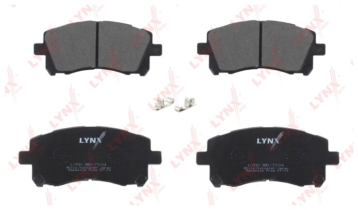 LYNX BD7104 колодки тормозные ПЕР SUBARU IMPREZA 2.0T 96-00/2.0 00-02/LEGACY 2.5 96-98/2.0-2.5 00-03/FOREST