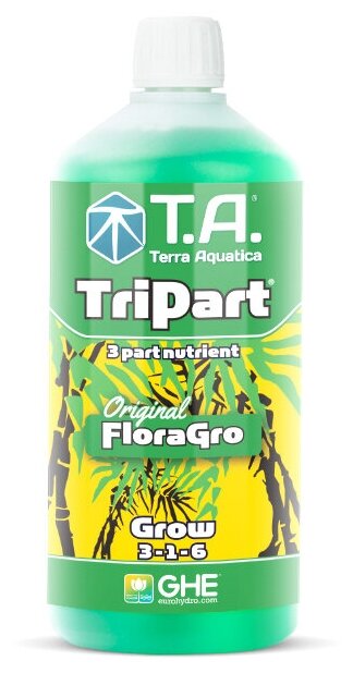 Комплект удобрений Terra Aquatica TriPart (Grow + Bloom + Micro SW) 3шт по 1л (GHE Flora) для мягкой воды - фотография № 2