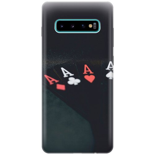 фото Силиконовый чехол на samsung galaxy s10+ / самсунг с10 плюс с эффектом блеска "флеш-рояль gosso