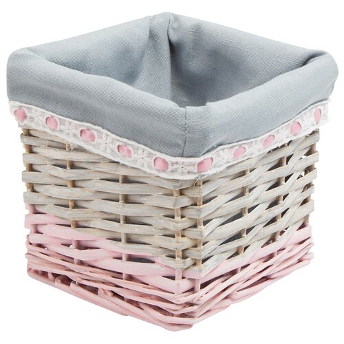 фото Корзина стеллажная "пудра", д160 ш160 в140, серый и розовый natural house