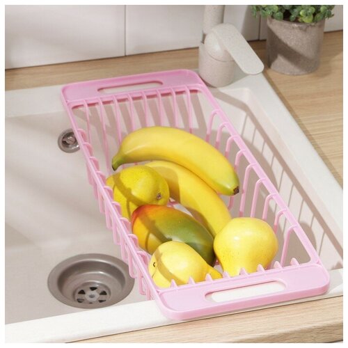 Корзина для сушки на раковину Доляна, 49×20×10 см, цвет микс