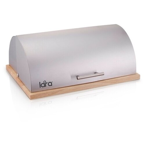 Хлебница нерж 10Л 39,5х28х16,5 деревянная столешница (4)LARA