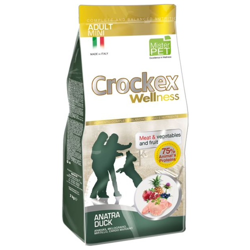 CROCKEX Wellness корм для взрослых собак малых пород, утка с рисом 2 кг (2 шт)
