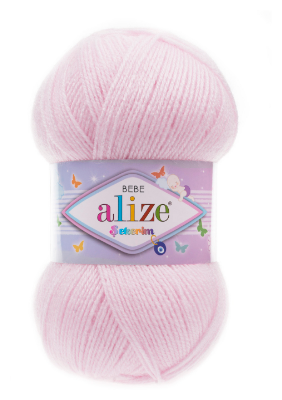 Пряжа Alize Sekerim Bebe, 100 % акрил, 100 г, 320 м, 5 шт., 185 светлая роза