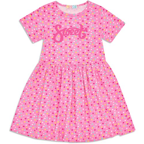 Детское трикотажное короткое платье для девочек Me &We цв. Розовый р. 92