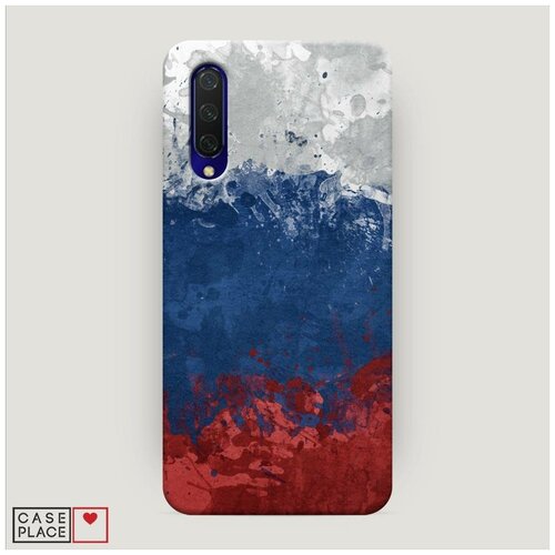 фото Чехол пластиковый xiaomi mi a3 lite флаг россии неровный case place