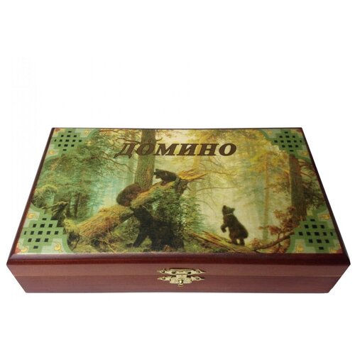 Домино в деревянной шкатулке 