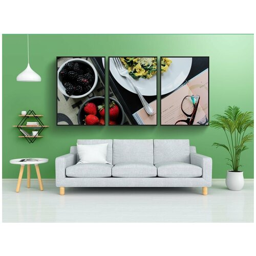 фото Набор модулных постеров для интерьера "здоровый, завтрак, яйца" 60x90 см. в тубусе, без рамки lotsprints