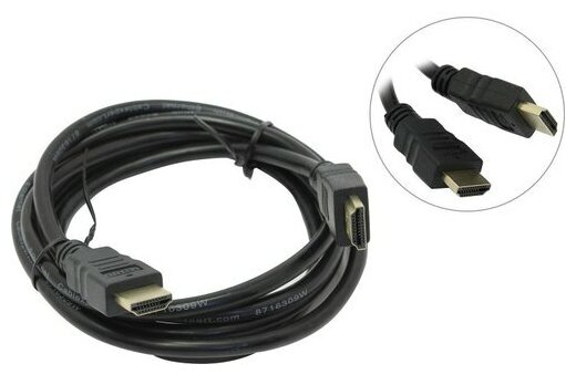 Кабель HDMI-HDMI ABR-802-1.5M, 1.5м, v1.4, 19M/19M, черный, позол. разъемы, экран, ОЕМ