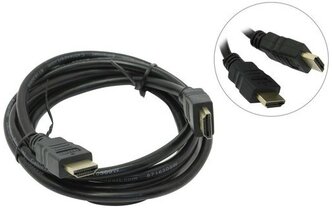 Кабель HDMI-HDMI ABR-802-1.5M, 1.5м, v1.4, 19M/19M, черный, позол.разъемы, экран, ОЕМ