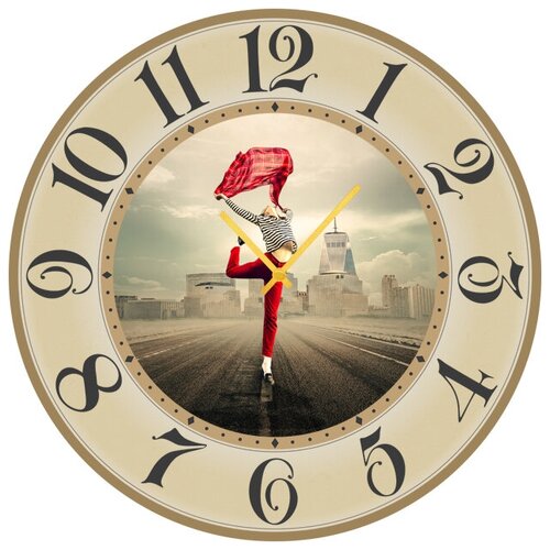 фото Svs настенные часы svs 3502152 девушка с красным платком