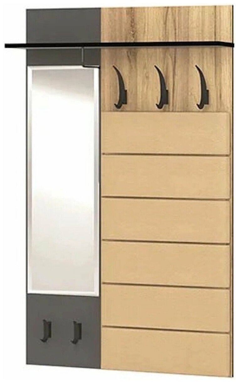 фото Прихожая Ивару Ольга-Лофт 6 зеркало/Дуб крафт золотой/темно-серый