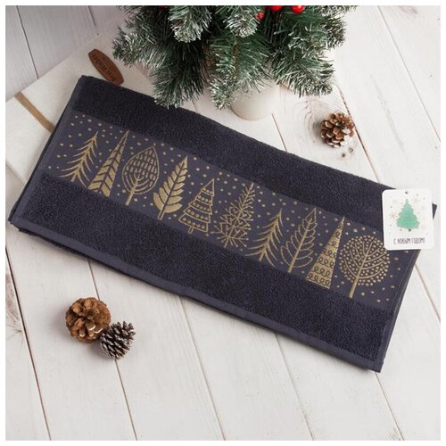 фото Полотенце новогодний лес (50х90 см) этель