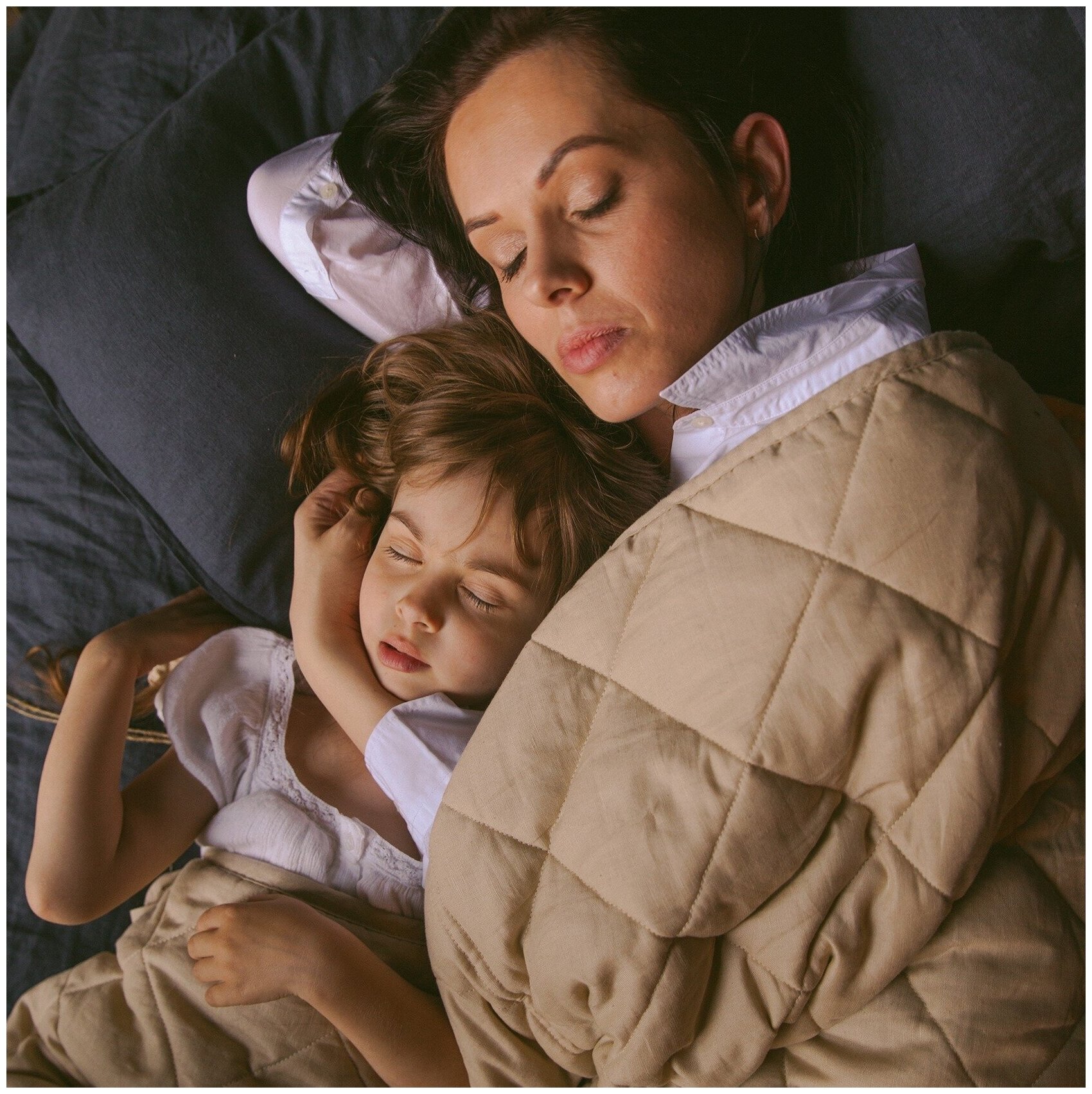 Тяжёлое одеяло Дрёмки 150х200, вес 13 кг, натуральный лён + стеклянные гранулы - утяжеленное гравитационное одеяло 1,5 спальное для улучшения сна - фотография № 13