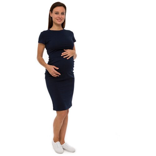 Платье Lunarable для беременных с коротким рукавом темно-синий, размер 44(S)