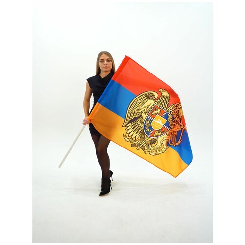 Флаг Армения с гербом 90х135 / флаг Армении / Флаг Республики Армения