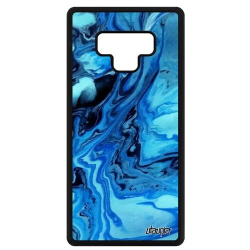 фото Красивый чехол на телефон // galaxy note 9 // "волны" живопись краски, utaupia, синий