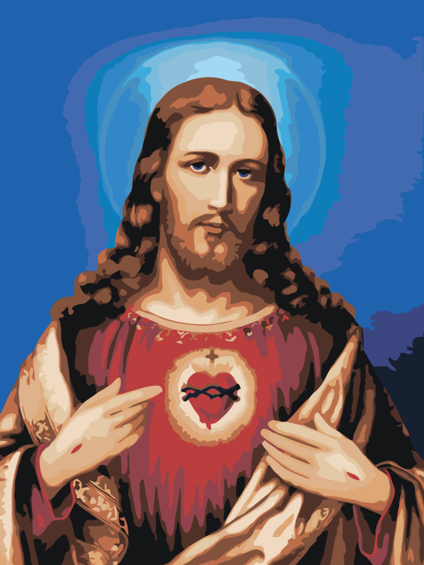 Картина по номерам Сердце Иисуса на стену