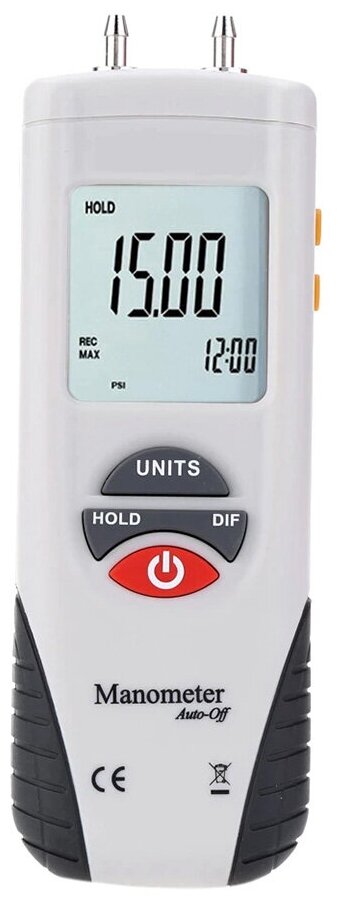 Цифровой манометр HT-1895 - Digital Manometer, манометр газовый, значение манометра давления, манометры для измерения давления в подарочной упаковке