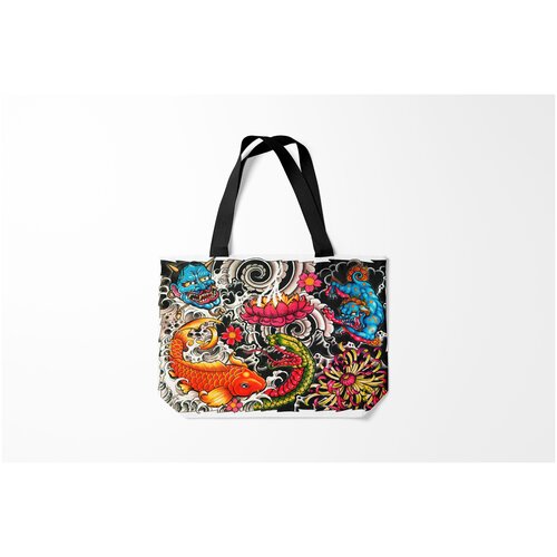 фото Сумка-шоппер / 46х35 см / популярные иллюстрации / модные dsquared tattoo burnettie