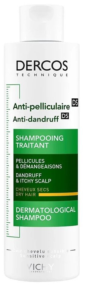 Шампунь-уход интенсивный Vichy Dercos Anti-Dandruff против перхоти. для сухих волос. 200 мл
