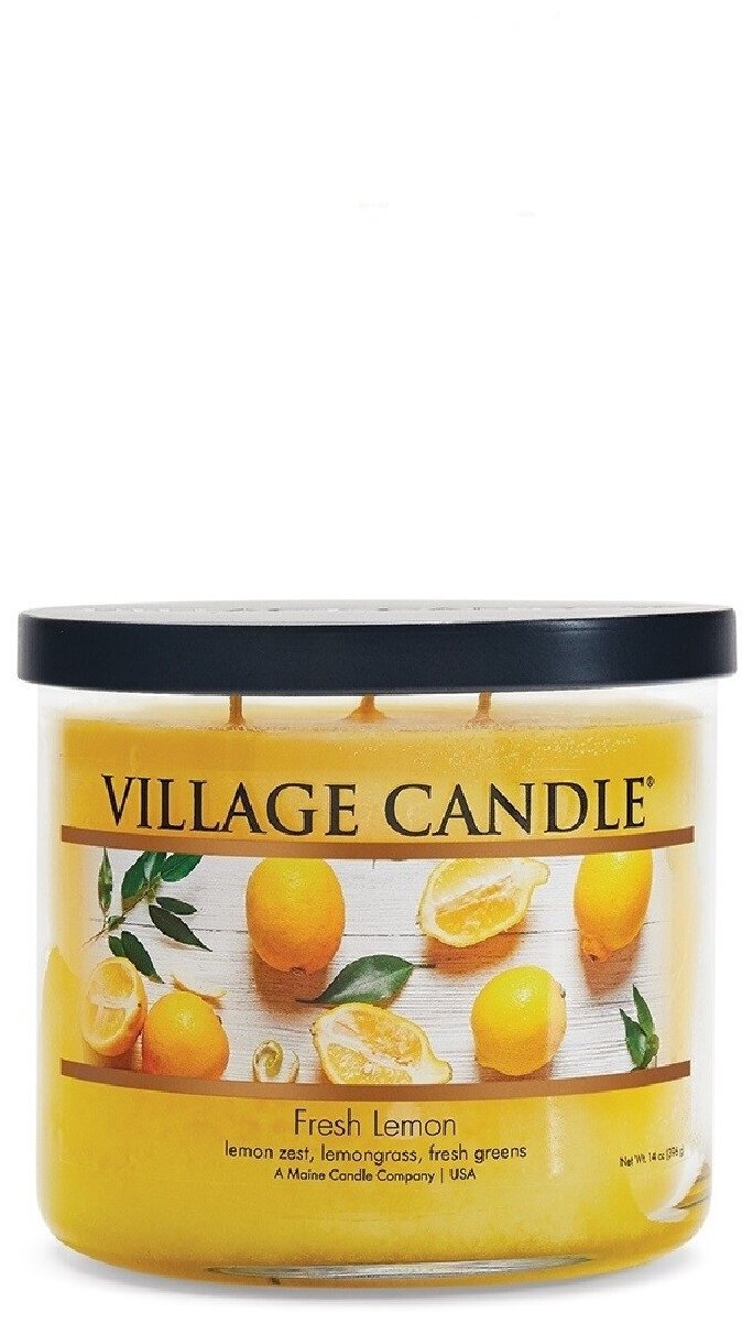 Ароматическая свеча Village Candle "Лимонный Фреш, чаша, средняя