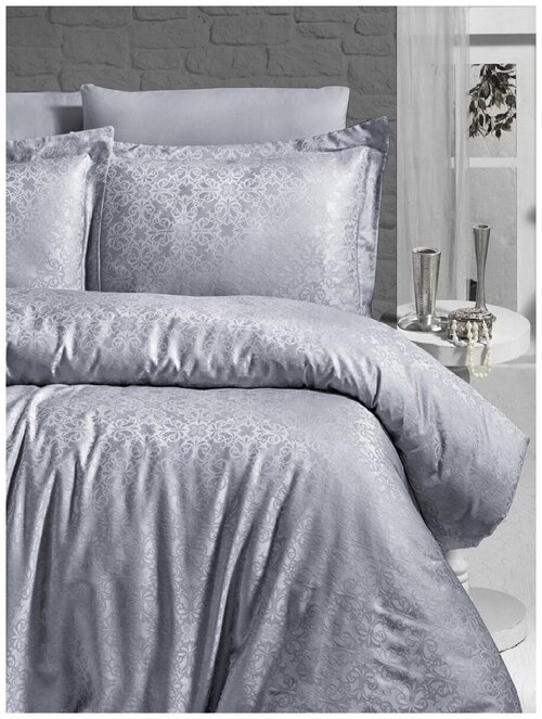 Постельное белье First Choice Жаккард Евро - Lamone Grey