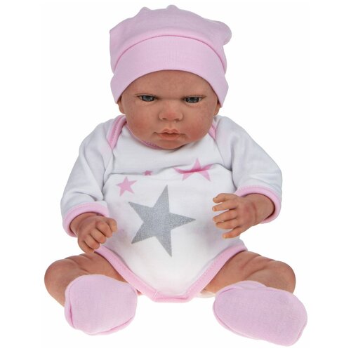 Реалистичные Arias ReBorns Gala, мягкое тело, новорождённый пупс 40 см., в нежн. роз. одежде, с соской, с одеялом и игрушкой, в кор. 26*16,5*48 см
