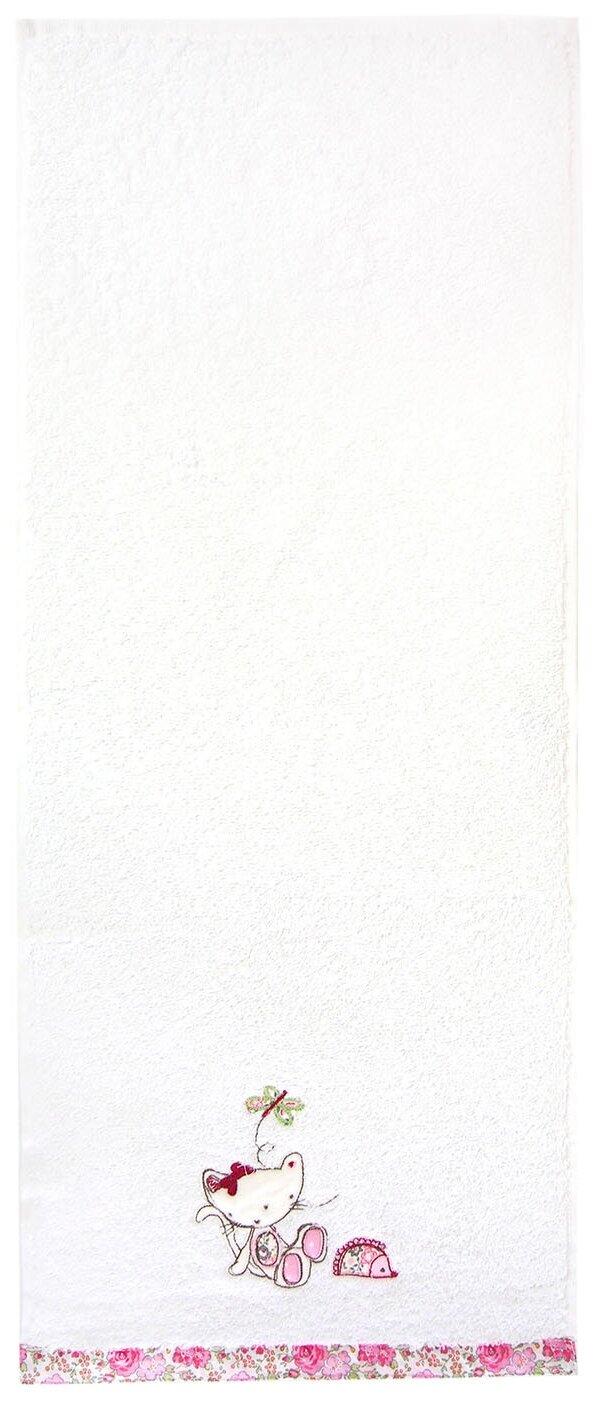 Полотенце китти белое Хлопок 100%, 70х130, Белый - фотография № 4