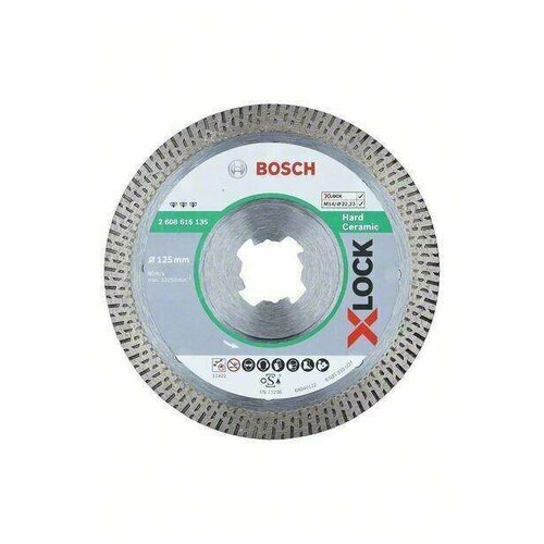 Алмазный диск BOSCH X-LOCK Best for Hard Ceramic 125 x 22,23 x 1,8 x 10мм