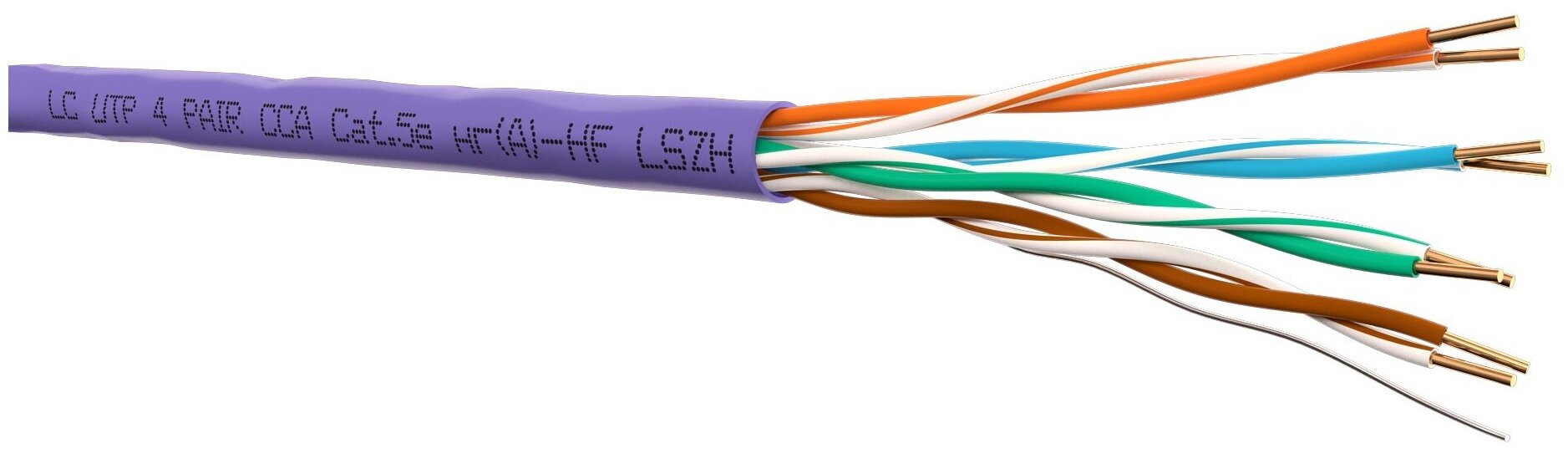 Витая пара LC UTP4 cat.5e, 305м, CCA, нг(А)-HF LSZH, фиолетовый