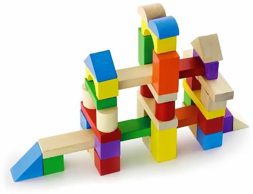 Конструктор Viga Toys Набор строительных блоков Ферма, 50 деталей (50285) - фото №4