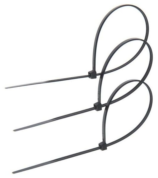 фото Хомут нейлоновый krep, для стяжки, 2.5х200 мм, черный, в упаковке 100 шт.