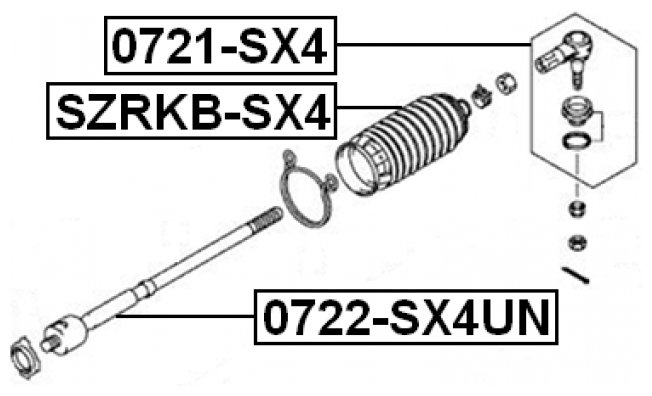 Наконечник рулевой Febest 0721-SX4