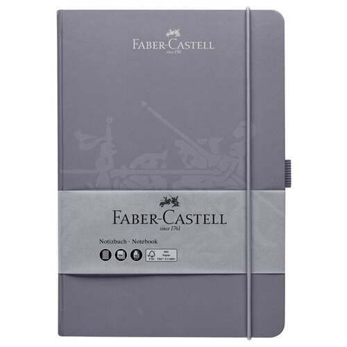 Скетчбук-блокнот Faber-Castell, 14,5 x 21 см (А5), 100 г/м², 194 л. бархатный серый