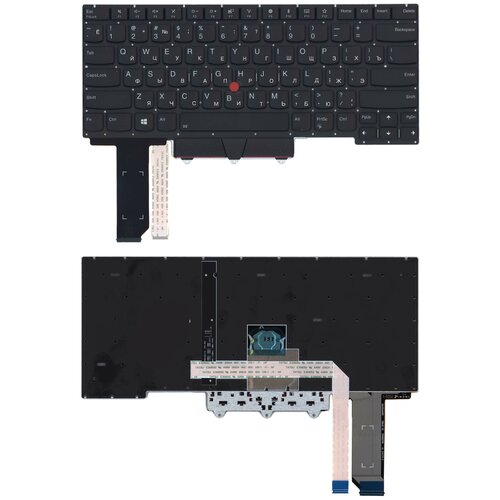 Клавиатура для ноутбука Lenovo Thinkpad E14 черная с подсветкой и указателем 3360₽