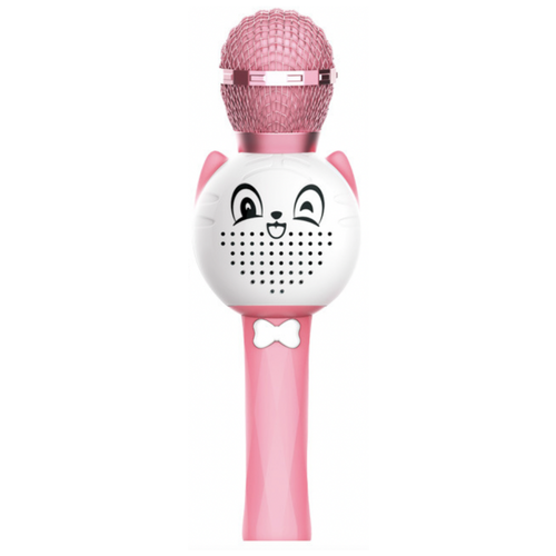 Детский Bluetooth микрофон K3 с динамиком караоке, розовый