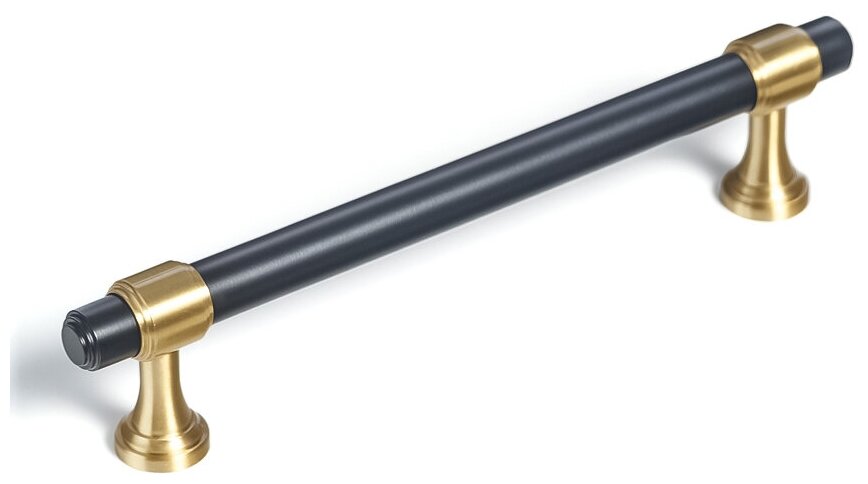 Ручка мебельная скоба фурнитура 160 мм для шкафа для кухонной мебели для фасадов золото черная