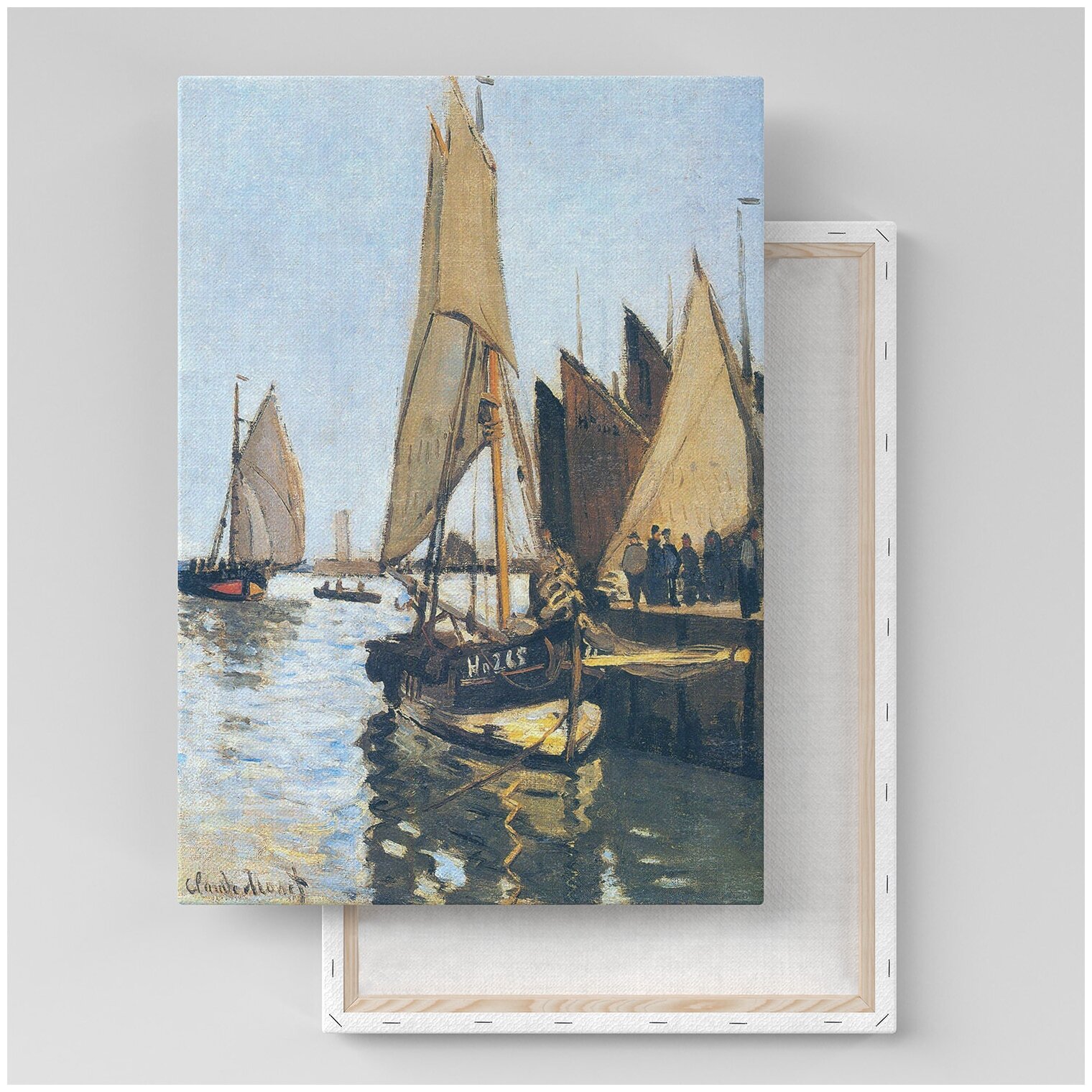 Картина на холсте с подрамником / Monet Claude - Sailing Boats at Honfleur, 1866 / Клод Моне