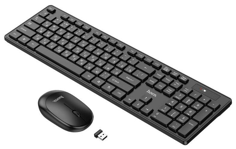 Беспроводная мембранная клавиатура с мышкой Hoco GM17 Wireless Business Keyboard and Mouse Set (русские буквы), черный