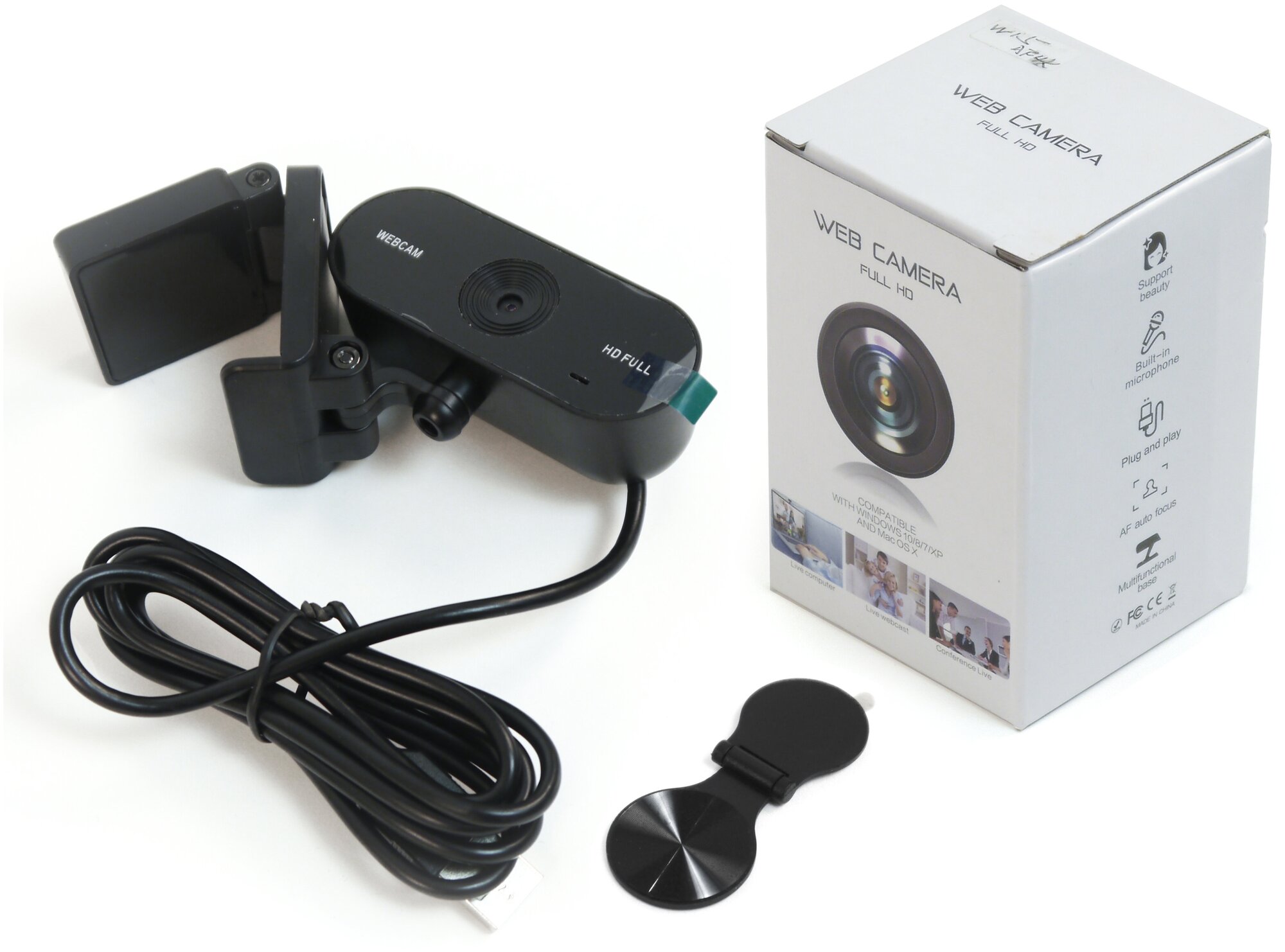 Web камера FullHD HDcom Zoom W15-FHD - камера для компьютера онлайн / камера для конференций. Full HD - 1920x1080 в подарочной упаковке