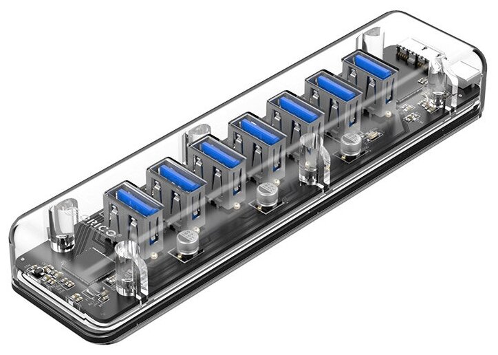 USB-концентратор Orico F7U-U3 (прозрачный)